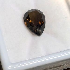 NWT 4.18ctw 14x10 pear-shaped natural smoky quartz faceted gemstone